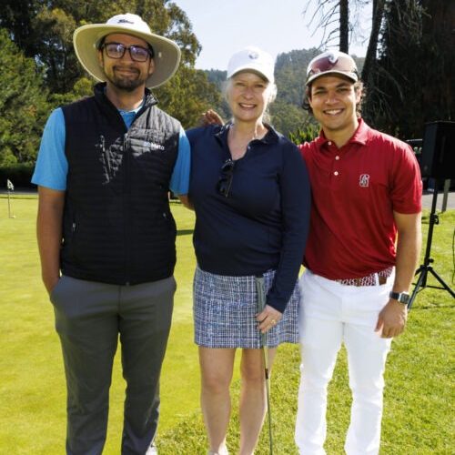 ORINDA, CA - May 16 - Deven Chakraborty, Jill Thompson and Ian Chakraborty attend Family House Inaugural Golf Tournament on May 16th 2025 at Tilden Park Golf Course in Orinda, CA (Photo - Mahelly Ferreira for Drew Altizer Photography)