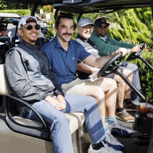 ORINDA, CA - May 16 - Vincent Urrutia, John Barrett, Tyler Scurr and Jon Hodo attend Family House Inaugural Golf Tournament on May 16th 2025 at Tilden Park Golf Course in Orinda, CA (Photo - Mahelly Ferreira for Drew Altizer Photography)